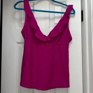 DKNY Fuchsia Ruffle Blouse